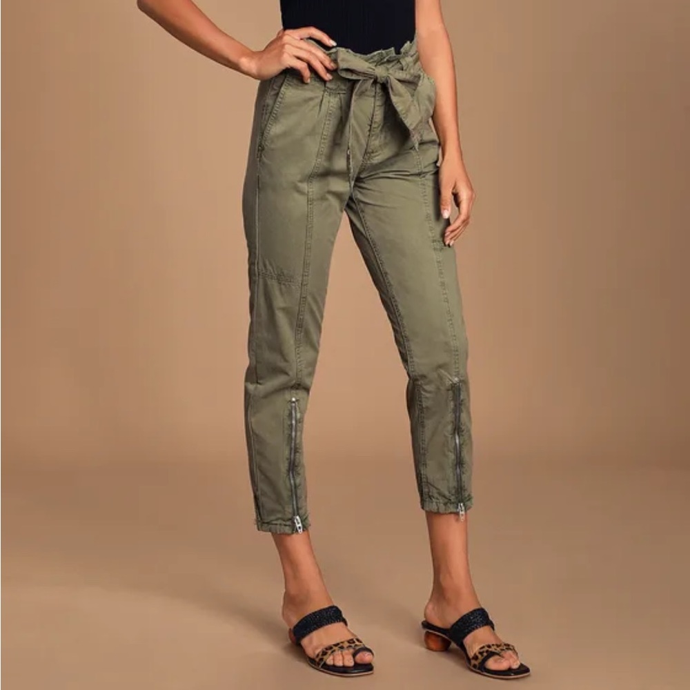 Blank NYC Reagin Olive Green Paperbag Waste Cargo Pants - Size 26